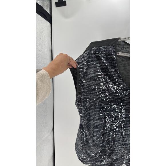 Gray sequins top dolman short sleeve loose fit special occasion date sz 3X - Picture 3 of 4